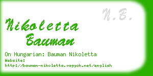 nikoletta bauman business card